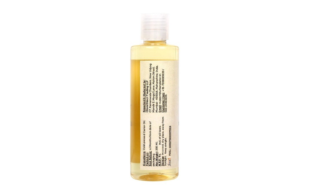Urban Platter Castor Oil (Arandi Ka Tel)   Plastic Bottle  200 millilitre